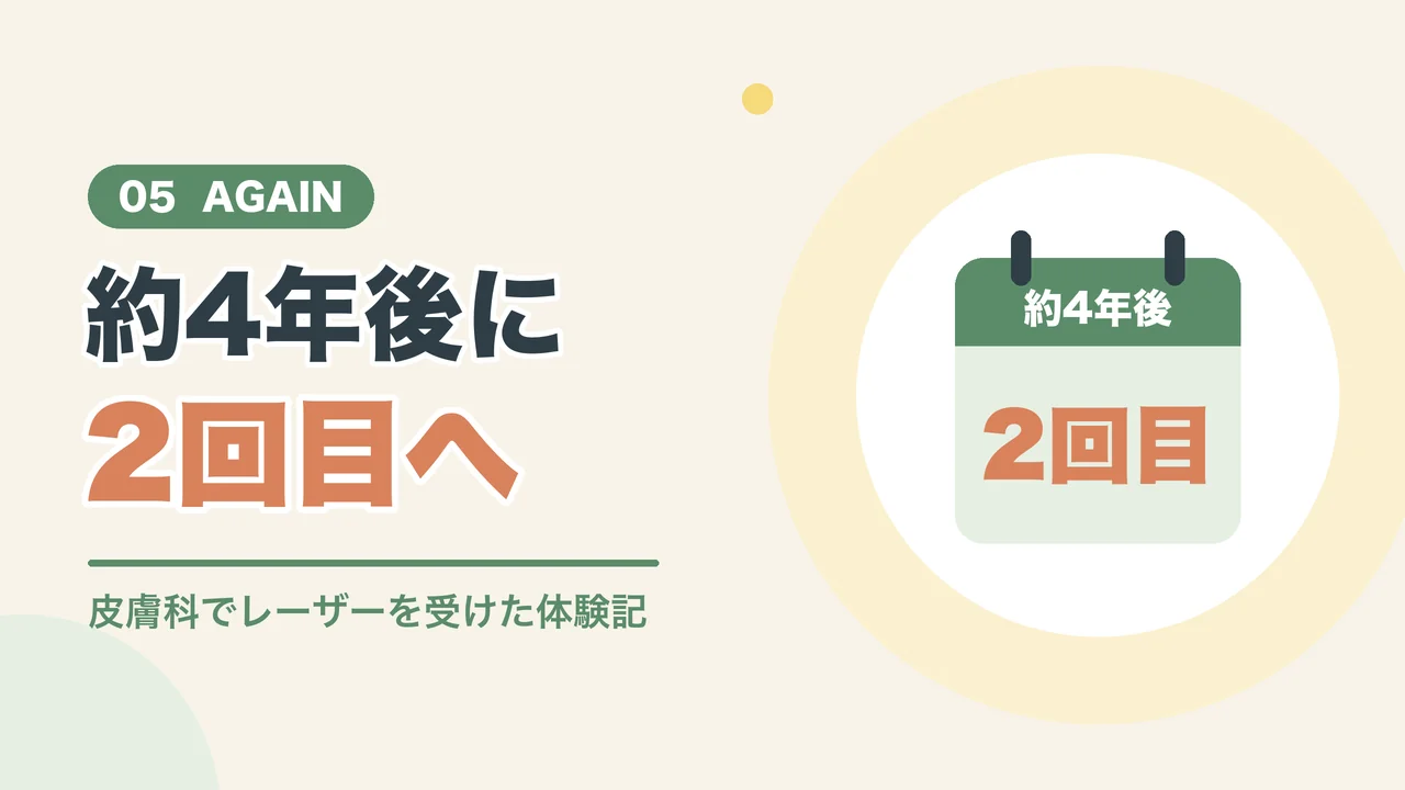 4年後に2回目のシミ取り（カレンダーのイラスト）