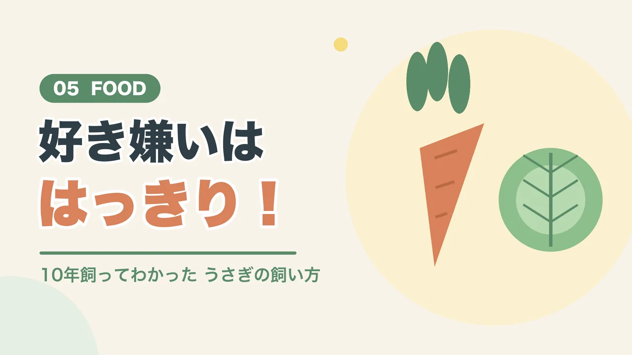 好き嫌いがはっきりしているうさぎの食べ物（にんじんと葉物野菜）